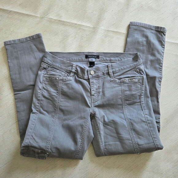 White House Black Market Grey Cargo Pants woman's size 4R Slim Ankle - Picture 2 of 7